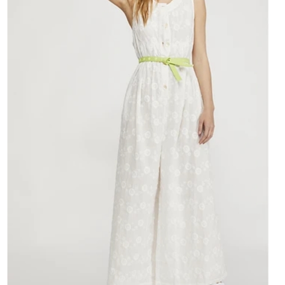 FREE PEOPLE White Embroidered Capri Jumpsuit - Picture 2 of 5